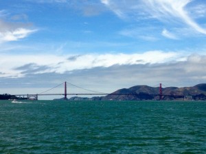 Golden Gate Bridge - unser erster Blick vom Pier aus